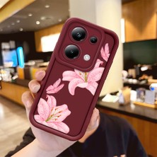 Ucuc Xiaomi Poco M6 Pro 4g Uyumlu Darbeye Dayanıklı Kamera Korumalı Bordo Silikon Baskı Desenli Kılıf