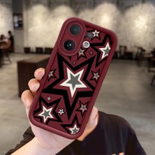 Ucuc Vivo V60 Uyumlu Darbeye Dayanıklı Kamera Korumalı Bordo Silikon Baskı Desenli Kılıf