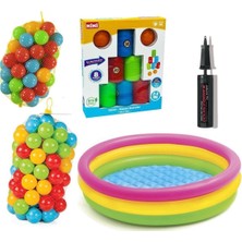 intex Şişme Havuz Seti 114X25 Cm, 130 Top, Devir-Kazan Kutuları ve Pompa