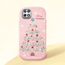 Ucuc Oppo A15/A15S Uyumlu Darbe Emici Kamera Korumalı Pembe Silikon Özel Baskı Desenli Kılıf