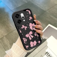 Ucuc Oppo RENO14 Pro Uyumlu Siyah Silikon Şık Baskı Kılıf Darbeye Dayanıklı Kamera Korumalı