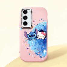 Ucuc Samsung Galaxy S23 Uyumlu Darbe Emici Kamera Korumalı Pembe Silikon Özel Baskı Desenli Kılıf