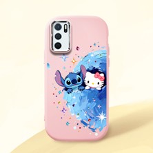 Ucuc Oppo A16/A16S Uyumlu Darbe Emici Kamera Korumalı Pembe Silikon Özel Baskı Desenli Kılıf