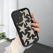 Ucuc Samsung Galaxy A52/A52S Uyumlu Siyah Silikon Şık Baskı Kılıf Darbeye Dayanıklı Kamera Korumalı