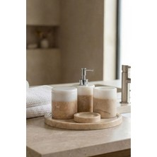 Ellia Soft Silba 5 Parça Doğal Taş, Mermer Banyo Seti