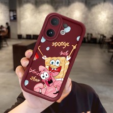 Ucuc Vivo V60 Uyumlu Darbeye Dayanıklı Kamera Korumalı Bordo Silikon Baskı Desenli Kılıf