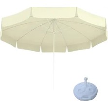 Vivense Bidonlu Balkon Bahçe Şemsiyesi, 10 Telli, Krem