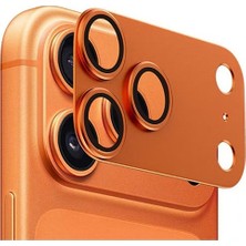 Nexiva Orjinal iPhone 17 Pro  Premium Ar+ Af+ Pürüzsüz Çerçeveli Tam Koruma Turuncu Kamera Lens Koruyucu