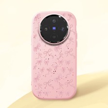 Ucuc Vivo X300 Uyumlu Darbe Emici Kamera Korumalı Pembe Silikon Özel Baskı Desenli Kılıf
