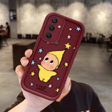 Ucuc Samsung Galaxy S25 Uyumlu Darbeye Dayanıklı Kamera Korumalı Bordo Silikon Baskı Desenli Kılıf