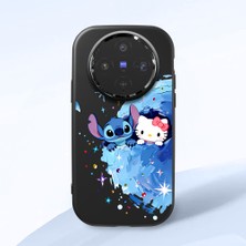 Ucuc Vivo X300 Uyumlu Darbe Emici Kamera Korumalı Siyah Silikon Özel Baskı Desenli Kılıf