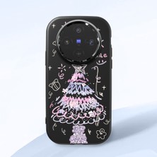 Ucuc Vivo X300 Uyumlu Darbe Emici Kamera Korumalı Siyah Silikon Özel Baskı Desenli Kılıf