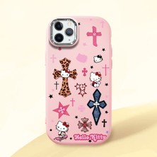 Ucuc iPhone 11 Pro Max Uyumlu Darbe Emici Kamera Korumalı Pembe Silikon Özel Baskı Desenli Kılıf