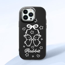 Ucuc iPhone 12 Pro Max Uyumlu Darbe Emici Kamera Korumalı Siyah Silikon Özel Baskı Desenli Kılıf