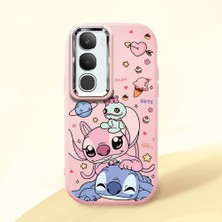 Ucuc Vivo Y19S 4G/Y19S Pro Uyumlu Darbe Emici Kamera Korumalı Pembe Silikon Özel Baskı Desenli Kılıf