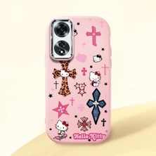 Ucuc Oppo A60 Uyumlu Darbe Emici Kamera Korumalı Pembe Silikon Özel Baskı Desenli Kılıf