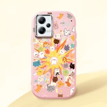 Ucuc Xiaomi Redmi Note 12 5g Uyumlu Darbe Emici Kamera Korumalı Pembe Silikon Özel Baskı Desenli Kılıf