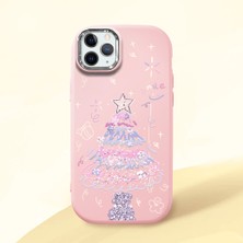 Ucuc iPhone 11 Pro Max Uyumlu Darbe Emici Kamera Korumalı Pembe Silikon Özel Baskı Desenli Kılıf