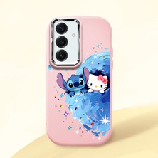 Ucuc Samsung Galaxy S25 Uyumlu Darbe Emici Kamera Korumalı Pembe Silikon Özel Baskı Desenli Kılıf