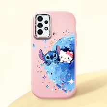 Ucuc Samsung Galaxy A04S Uyumlu Darbe Emici Kamera Korumalı Pembe Silikon Özel Baskı Desenli Kılıf