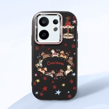 Ucuc Vivo X200 Fe Uyumlu Darbe Emici Kamera Korumalı Siyah Silikon Özel Baskı Desenli Kılıf