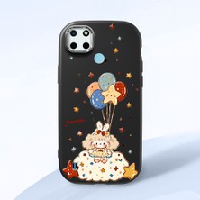 Ucuc Realme C21Y/C25Y Uyumlu Darbe Emici Kamera Korumalı Siyah Silikon Özel Baskı Desenli Kılıf