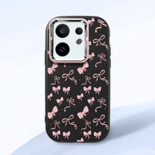 Ucuc Vivo X200 Fe Uyumlu Darbe Emici Kamera Korumalı Siyah Silikon Özel Baskı Desenli Kılıf