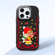 Ucuc iPhone 16 Pro Max Uyumlu Darbe Emici Kamera Korumalı Siyah Silikon Özel Baskı Desenli Kılıf