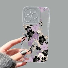 Ucuc iPhone 15 Pro Kamera Korumalı Anti-Darbe Estetik Baskı Desenli Şeffaf Silikon Kılıf