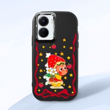 Ucuc Vivo Y16/Y02S Uyumlu Darbe Emici Kamera Korumalı Siyah Silikon Özel Baskı Desenli Kılıf