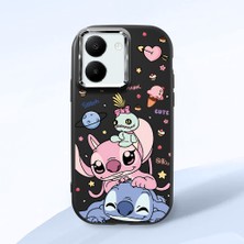 Ucuc Vivo Y77T/Y78M Uyumlu Darbe Emici Kamera Korumalı Siyah Silikon Özel Baskı Desenli Kılıf