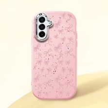 Ucuc Samsung Galaxy A17 4g/5g Uyumlu Darbe Emici Kamera Korumalı Pembe Silikon Özel Baskı Desenli Kılıf