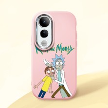 Ucuc Vivo V50 Lite 4g/5g Uyumlu Darbe Emici Kamera Korumalı Pembe Silikon Özel Baskı Desenli Kılıf