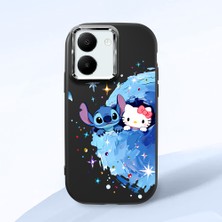 Ucuc Vivo Y27 5G/Y27S Uyumlu Darbe Emici Kamera Korumalı Siyah Silikon Özel Baskı Desenli Kılıf