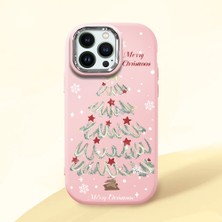 Ucuc iPhone 14 Pro Max Uyumlu Darbe Emici Kamera Korumalı Pembe Silikon Özel Baskı Desenli Kılıf