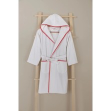 Ellia Soft Yumurcak %100 Pamuklu Kapüşonlu Biyeli Çocuk Bornozu Hipoalerjenik Soft Hızlı Kuruyan