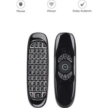 Başkenttekno Android Akıllı Tv Için 2.4g Uzaktan Kumandalı Mini Klavye K02 Siyah