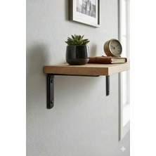 KMT Elit Raf Altı - Raf Tutucu - Metal-L Ayak - Siyah- 2'li - 12X16 cm - Ahşap Dahil Değildir