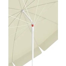 Vivense Eğilebilir Plaj Balkon Bahçe Şemsiyesi, 10 Telli, Krem
