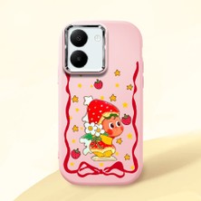 Ucuc Vivo Y77T/Y78M Uyumlu Darbe Emici Kamera Korumalı Pembe Silikon Özel Baskı Desenli Kılıf