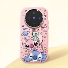 Ucuc Vivo X300 Uyumlu Darbe Emici Kamera Korumalı Pembe Silikon Özel Baskı Desenli Kılıf