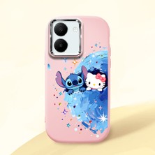 Ucuc Vivo Y27 5G/Y27S Uyumlu Darbe Emici Kamera Korumalı Pembe Silikon Özel Baskı Desenli Kılıf