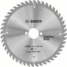 Bosch Eco Ahşap Testere 190X30 48 Diş, Güçlü ve Dayanıklı Kesim Aracı