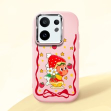 Ucuc Vivo X200 Fe Uyumlu Darbe Emici Kamera Korumalı Pembe Silikon Özel Baskı Desenli Kılıf