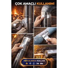 Toyfest 20 Metre Alüminyum Bant Isıya Dayanıklı Yanmaz Soba Boru Klima Tesisat Tamir Bandı 40MM