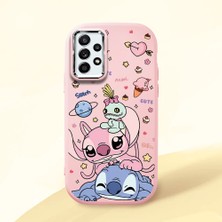 Ucuc Samsung Galaxy A52/A52S Uyumlu Darbe Emici Kamera Korumalı Pembe Silikon Özel Baskı Desenli Kılıf