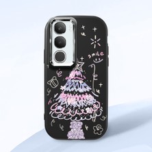 Ucuc Vivo Y19S 4G/Y19S Pro Uyumlu Darbe Emici Kamera Korumalı Siyah Silikon Özel Baskı Desenli Kılıf