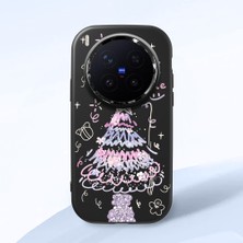 Ucuc Vivo X300 Pro Uyumlu Darbe Emici Kamera Korumalı Siyah Silikon Özel Baskı Desenli Kılıf