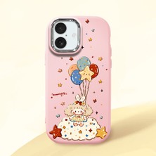 Ucuc iPhone 17 Uyumlu Darbe Emici Kamera Korumalı Pembe Silikon Özel Baskı Desenli Kılıf