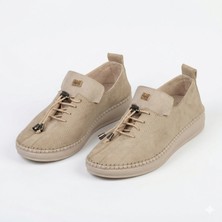 Ayakkabımood Dikişli Lastik Bağcıklı Nubuk Spor Babet Ayakkabı